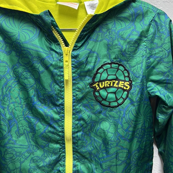 NICKELODEON 🐢🍕TMNT🛹🥷 Windbreaker Hooded Jacket Size 5 - Picture 3 of 11